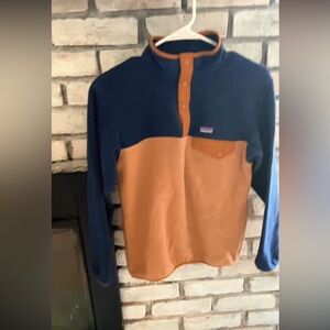Patagonia Kids Jacket in Navy and Tan